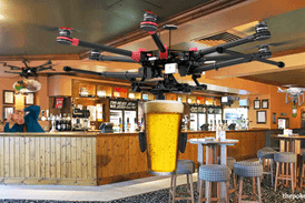 Drone Carrying Pint of Lager