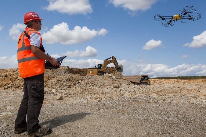 Worker controlling UAV
