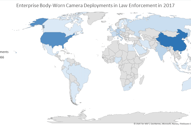 Global map of body-worn camera deployed in law enforcements